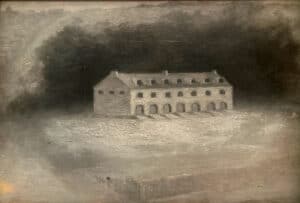 Arsenal, built at Randolph and North Main Streets. Painting by A.G. Richmond. Collection of the Crawford County Historical Society.