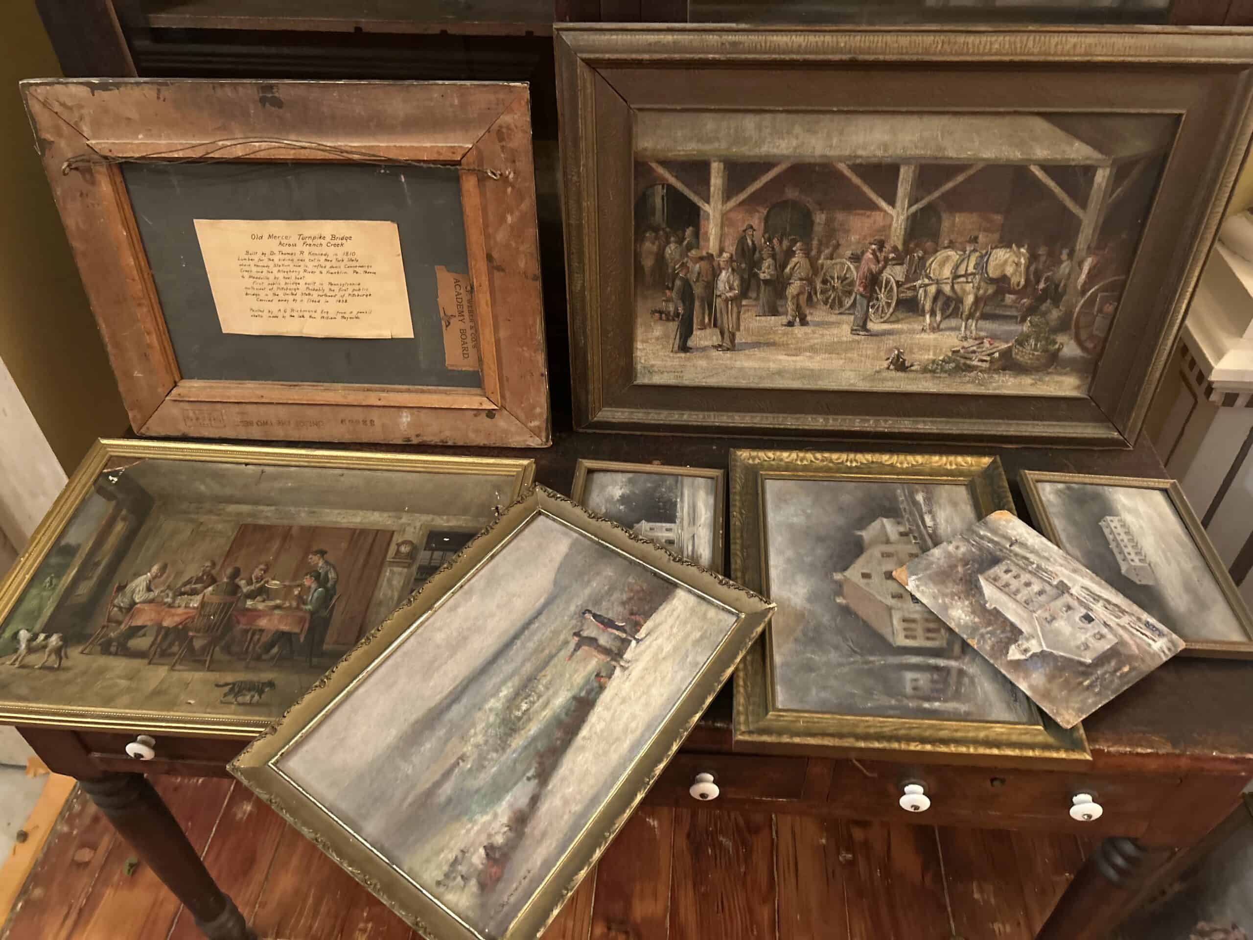 Picture of several artifacts, documents and paintings